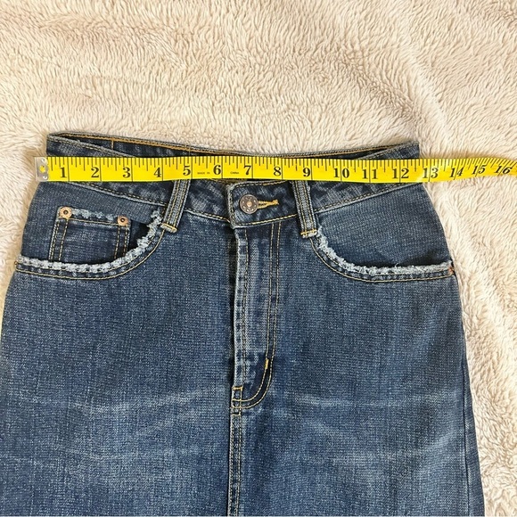 Karen Denim | 5 pocket Maxi Skirt w/ side slits| Medium wash Denim | Size Small - Picture 8 of 8